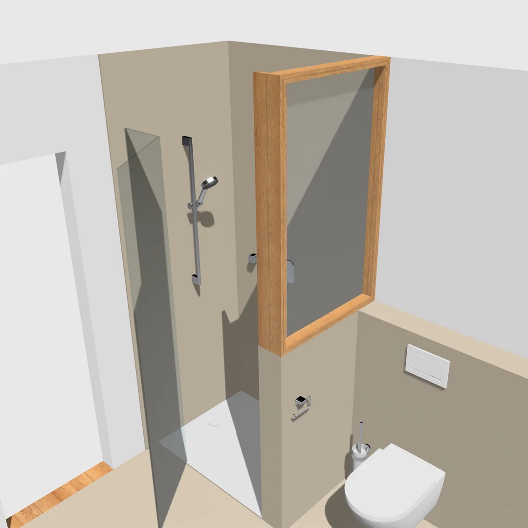 Duschverglasung-Spritzschutz-mit-Holzumrandung