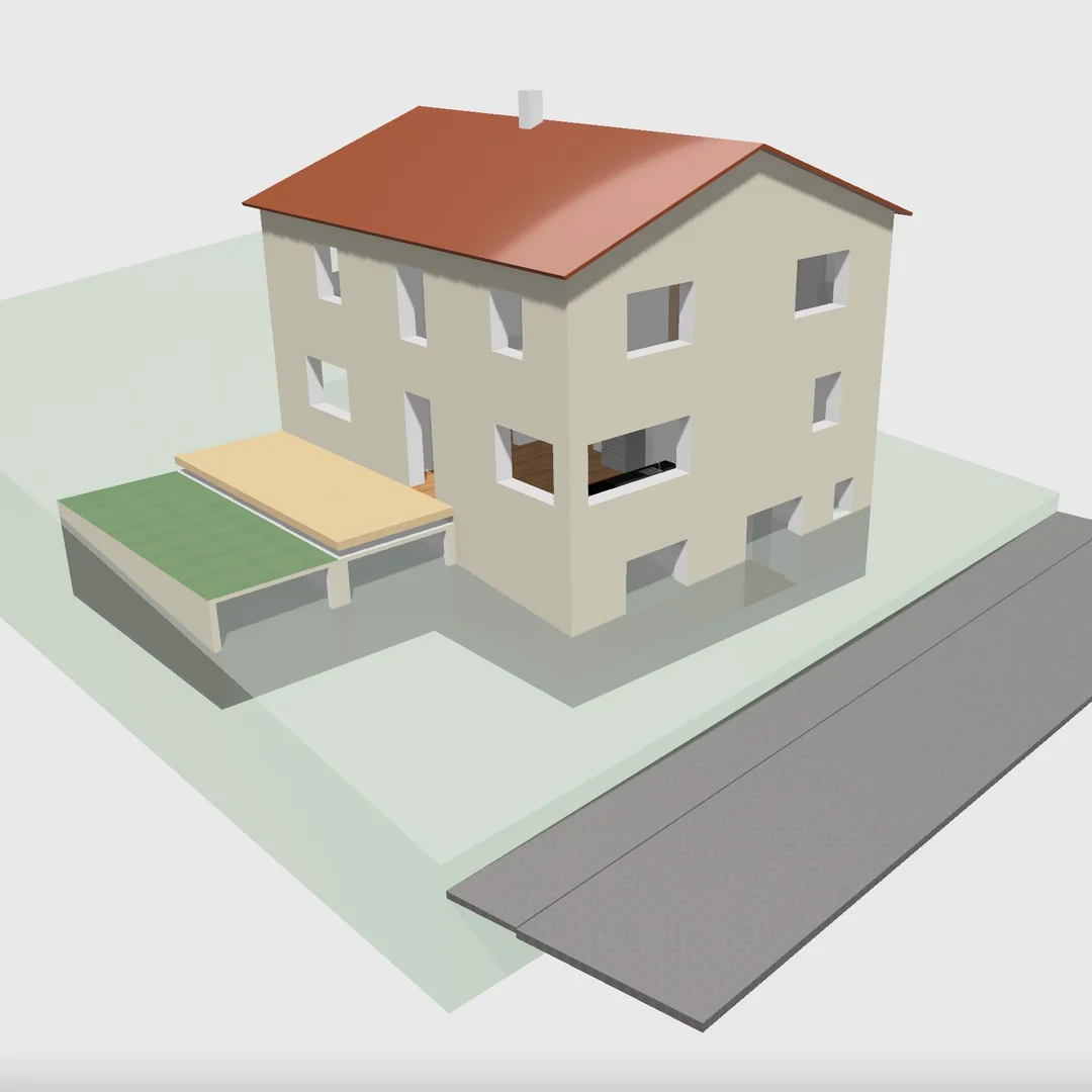 Einfamilienhaus am Hang mit Doppelgarage